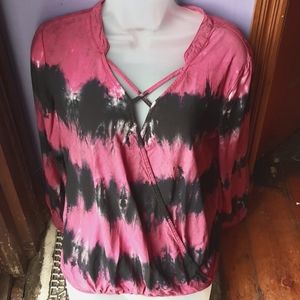 Rock & Republic surplice tie dye top